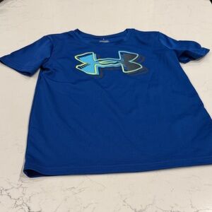 Under Armour Kids Tee with Blue and Yellow Graphic